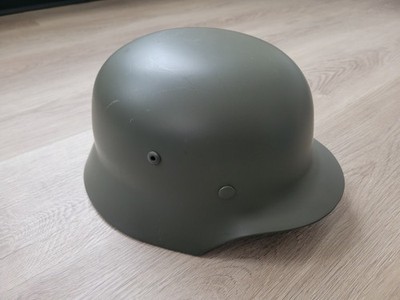Reproduction WW2 German M35 Helmet - Leather Liner Quality Steel Army Stalhelm