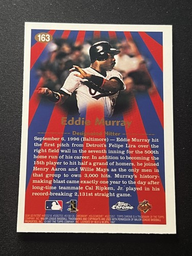 1997 Topps Chrome #163 Eddie Murray - Picture 2 of 2