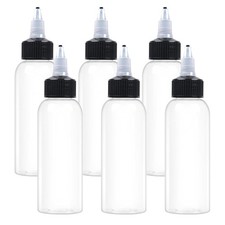 Plastic Squeeze Bottles W/ Twist Top Cap 6 Pcs 1oz 30ml Clear Dispensing Bottles