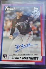 2025 Topps - 1990 Topps Baseball Autographs Zebby Matthews #90B2-ZM (AU, RC)