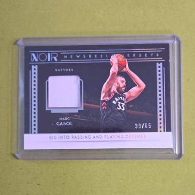Panini 2018-19 Noir Marc Gasol Raptors Newsreels Jerseys NJ-MGC 33/65