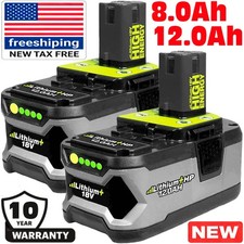 PACK For RYOBI 18V 8.0Ah P108 High Capacity Battery 18Volt Lithium-Ion One Plus