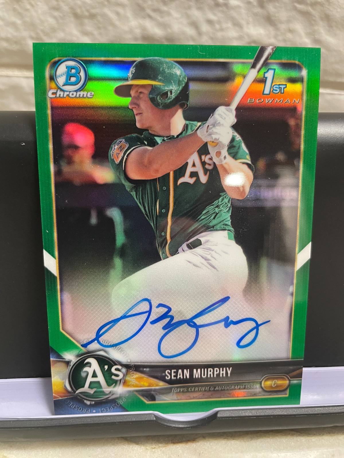 2018 Bowman Chrome 1st Bowman Sean Murphy Green Refractor Auto /99 Athletics