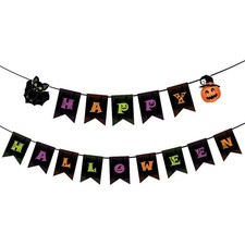 Halloween Banner,Horror Theme Spiral Happy Halloween Wall/Outdoor/ Indoor decor