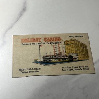 Vintage Business Card Holiday Casino Las Vegas Nevada Between Sands & Flamingo