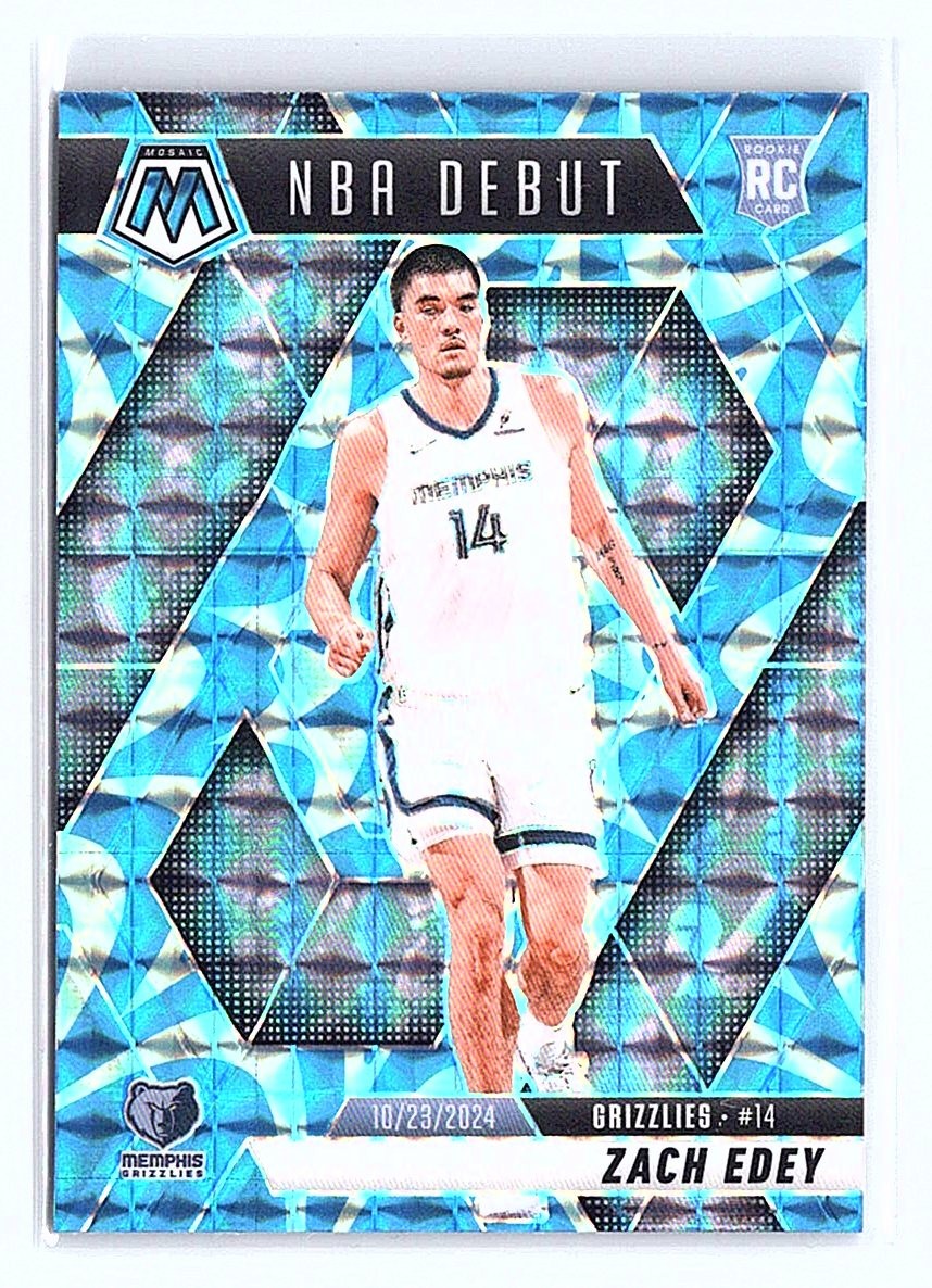 2024-25 Panini Mosaic #251 Zach Edey Reactive Blue Mosaic