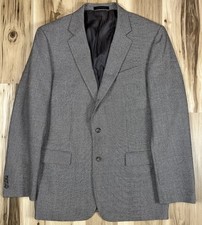 Jos A Bank 100 Wool Blazer Reserve Sport Coat 43L Brown Herringbone Jacket