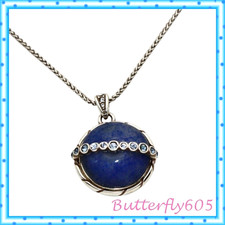 Brighton Halo Odyssey Blue Crystal Round Necklace Pendant Necklace 62