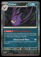 CROBAT 051/086 CHAOS RISING HOLO POKEMON CARD NEAR MINT