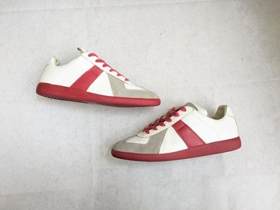 Maison Margiela GAT Sneakers White Gray Red Men 10 43 Suede