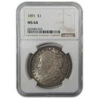 1891 Morgan Silver Dollar MS 64 NGC Uncirculated $1 Coin SKU:I24641