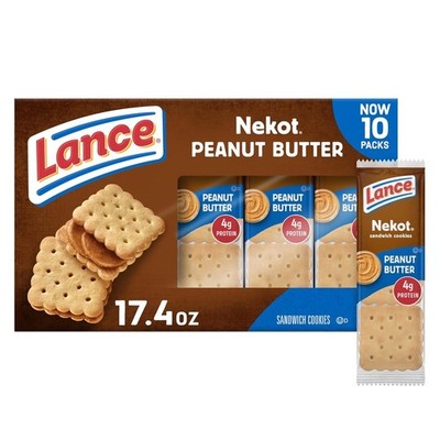 Lance Sandwich Cookies Nekot Peanut Butter 10 Individually Wrapped Packs 6