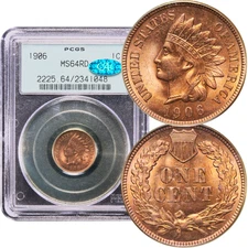 1906 Indian Cent 1c OGH PCGS MS64 RD CAC