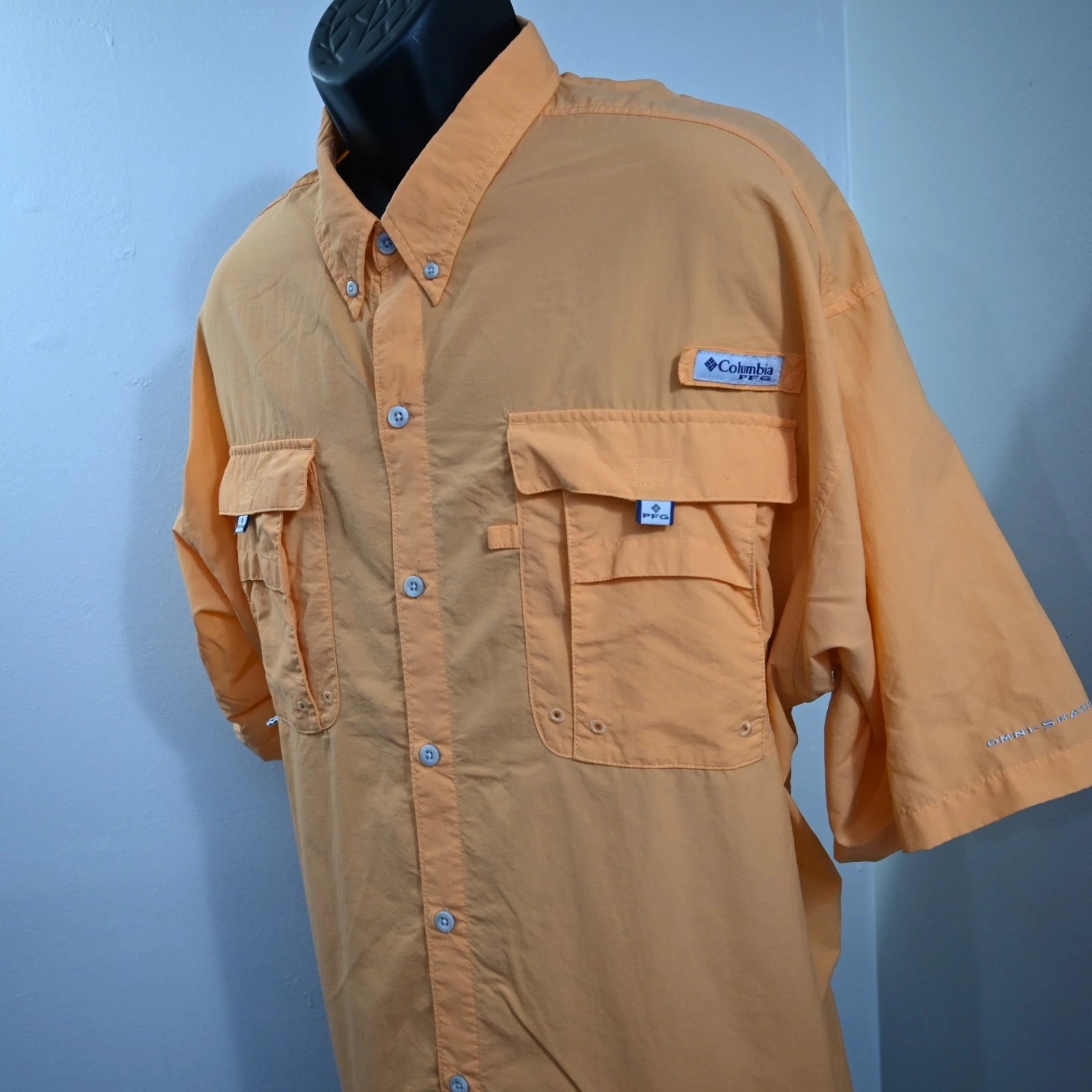 Columbia PFG Vented Fishing Shirt Orange Omni-Shade Nylon Short Sleeve Mens 3XL
Opens in a new windo