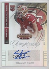 2014 Contenders Championship Ticket 63/99 Shayne Skov (Seat Row Sec) Auto 2rz