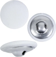 Fabric Cloth Covered with Metal Shank Round Buttons for Jacket Coat 25mm White