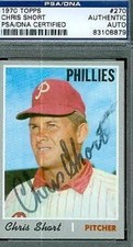 Chris Short Autograph 1970 Topps Psa/dna Signed Authentic