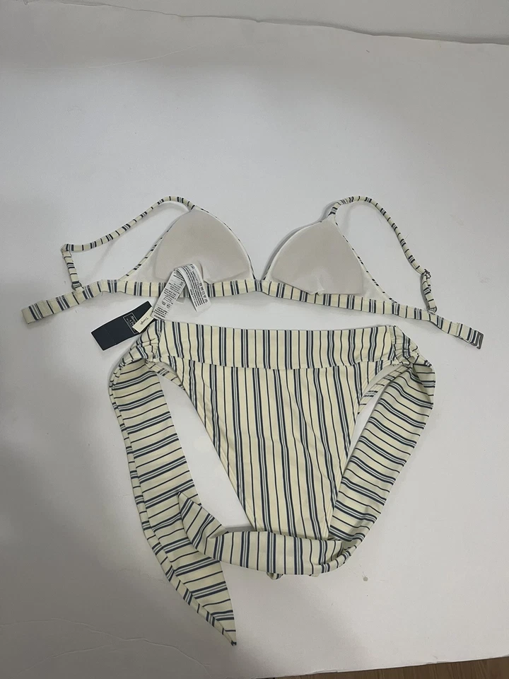 Conjunto de Bikini Abercrombie & Fitch Top Nuevo con Etiquetas (xs) Parte Inferior Sin Etiquetas (s) Rayas Foto 2 de 4