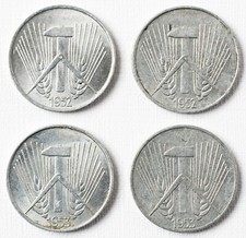 Sammlung Konvolut 4 x 1 Pfennig DDR 1952 - 1953 Ostdeutschland Pfennige