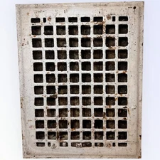 Antique Iron Heating Grate Cover Vent Register Square DESIGN 14 X 11” b