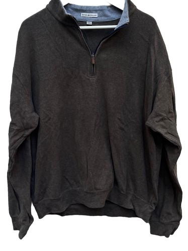 Peter Millar Mens XXL 1/4 Zip Pullover BrownSweater Sweatshirt Performance Dad