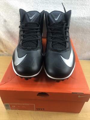 Nike Zoom Code Black/silver Football Cleats 603368-002 Size 18 (5949)