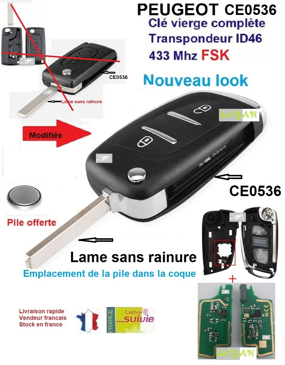 Clé de voiture FSK pour réparer la centralisation en panne de votre 308