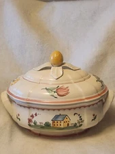 Villeroy & Boch Jardin d'Alsace Fleur Porcelain Soup Tureen Lid Germany RARE HTF