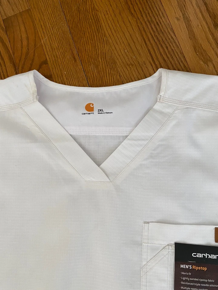Carhartt Mens Scrubs Ripstop Utility Top White Sz 2XL shirt  NWT - Image 4 of 4