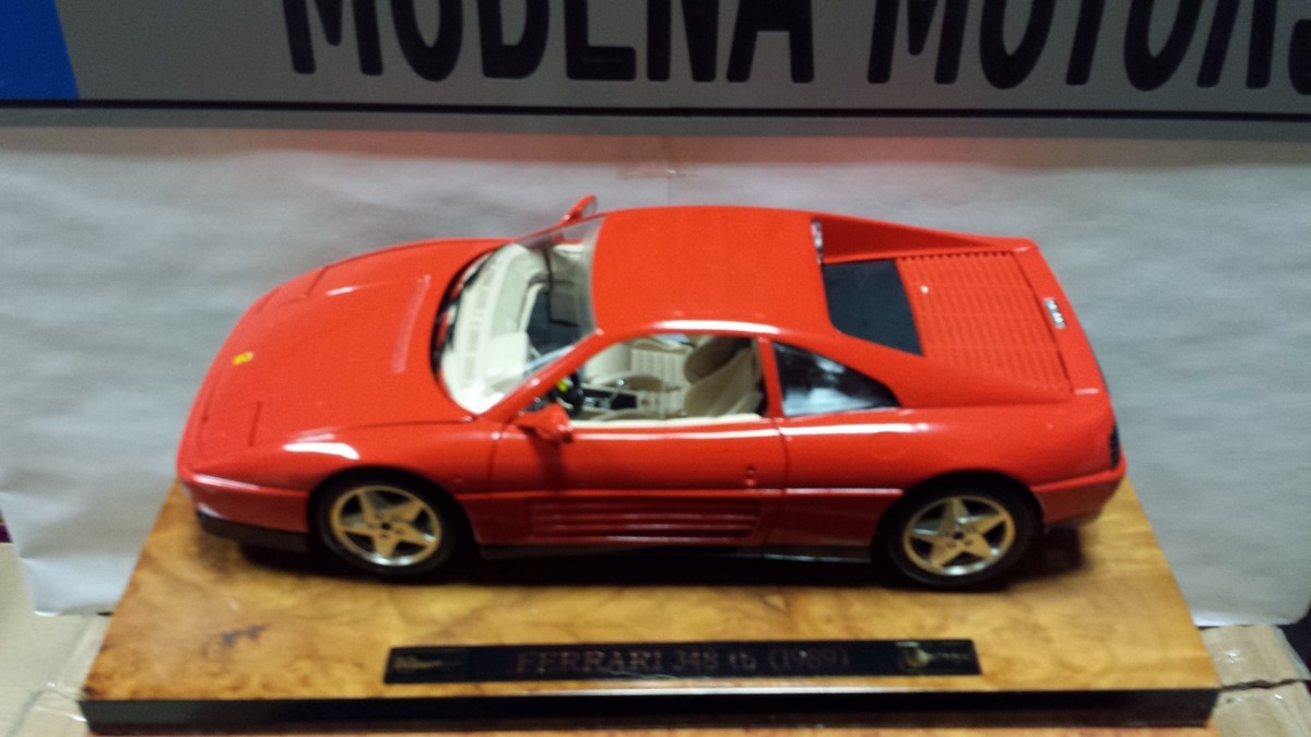 FERRARI 348 tb RED BURAGO EXECUTIVE EDITION ON SHINY WOOD BASE 1