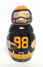 Vintage University of Michigan Wolverines Football Player Character lidded stein