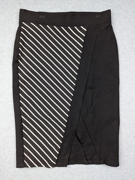 Portmans Skirt Womens Medium Black Straight Pencil Stretch Corporate Business