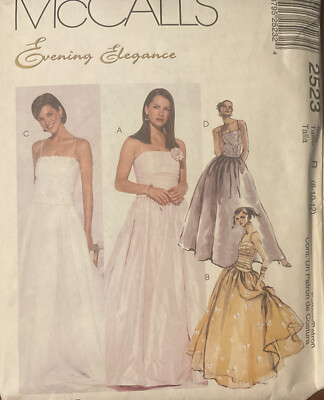 2523 McCalls Pattern Misses Evening Elegance Lined Formal Dress Sz 8, 10,  12 | eBay