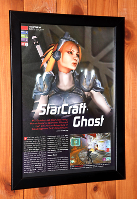 未使用　非売品　PC　ポスター　スタークラフト　STAR CRAFT　ブリザード StarCraft Ghost Blizzard PS2 GameCube Xbox Vintage Small Poster Ad