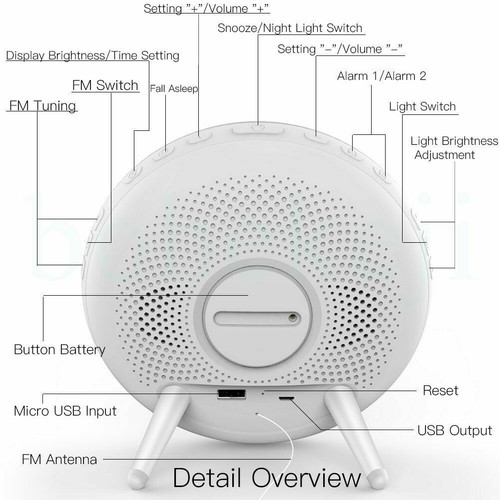 WiFi Smart Wake Up Light Workday Alarm Clock with 7 Colors Sunrise Sunset Tuya - Picture 6 of 6