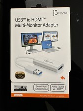 USB to HDMI Multi-Monitor Adapter- J5 Create HD 1080p - New In Box