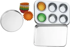 Pan Set Compatible with Easy Bake Ultimate Oven | Includes Cupcake Liners THAT W