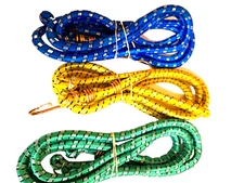 ( THREE) 6 FOOT HEAVY DUTY LUGGAGE BUNGEE CORDS WITH METAL HOOKS- FREE SHIPPING!