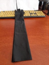Vintage Fashion Black Nylon Gloves Flap Elbow 20" Opera Evening New