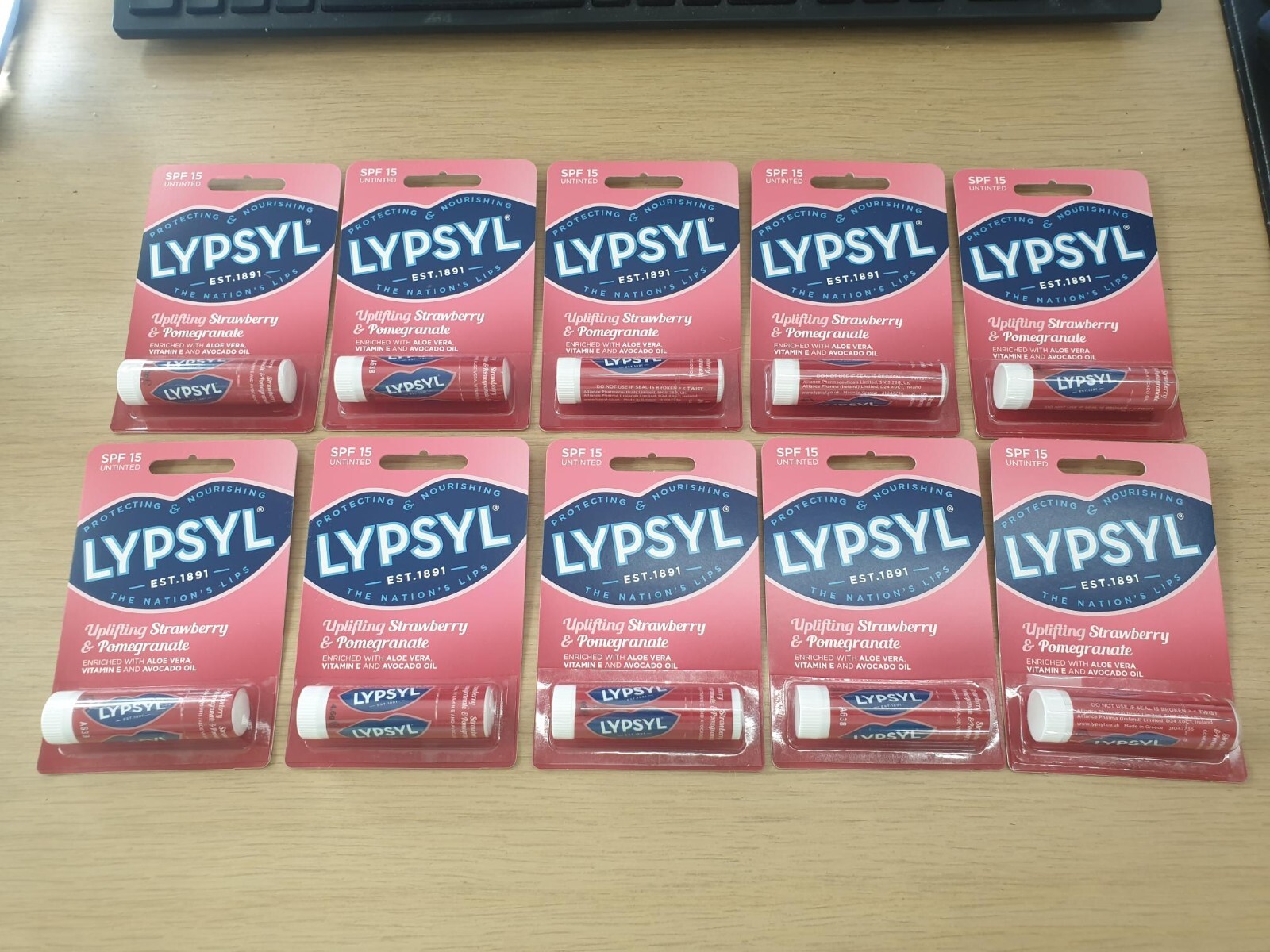 Lypsyl Strawberry and Pomegranate Uplifting Lip Balm X10 JUST £14.89 FREE POST