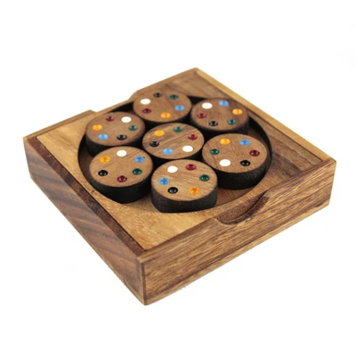 DILEMMATA Cycle Match Kreis Schlacht Holz Puzzle Knobel IQ-Spiel