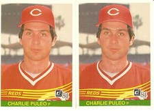 2 CARD 1984 DONRUSS CHARLIE PULEO BASEBALL CARD LOT #530