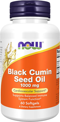 NOW Foods Black Cumin Seed Oil, 1,000 Mg, Cardiovascular Support, 60 Softgels