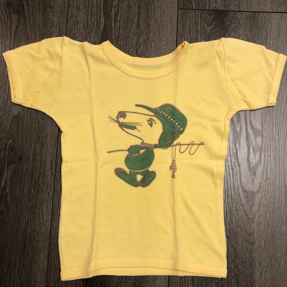 T-Shirt SNOOPY, Gr. 104-110, gelb, Retro 1970er Jahre - Bild 1 von 1