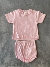 Vintage Single Stitch Oneita  s Kids R-Shirt And Shorts Sz 12 Months Pink