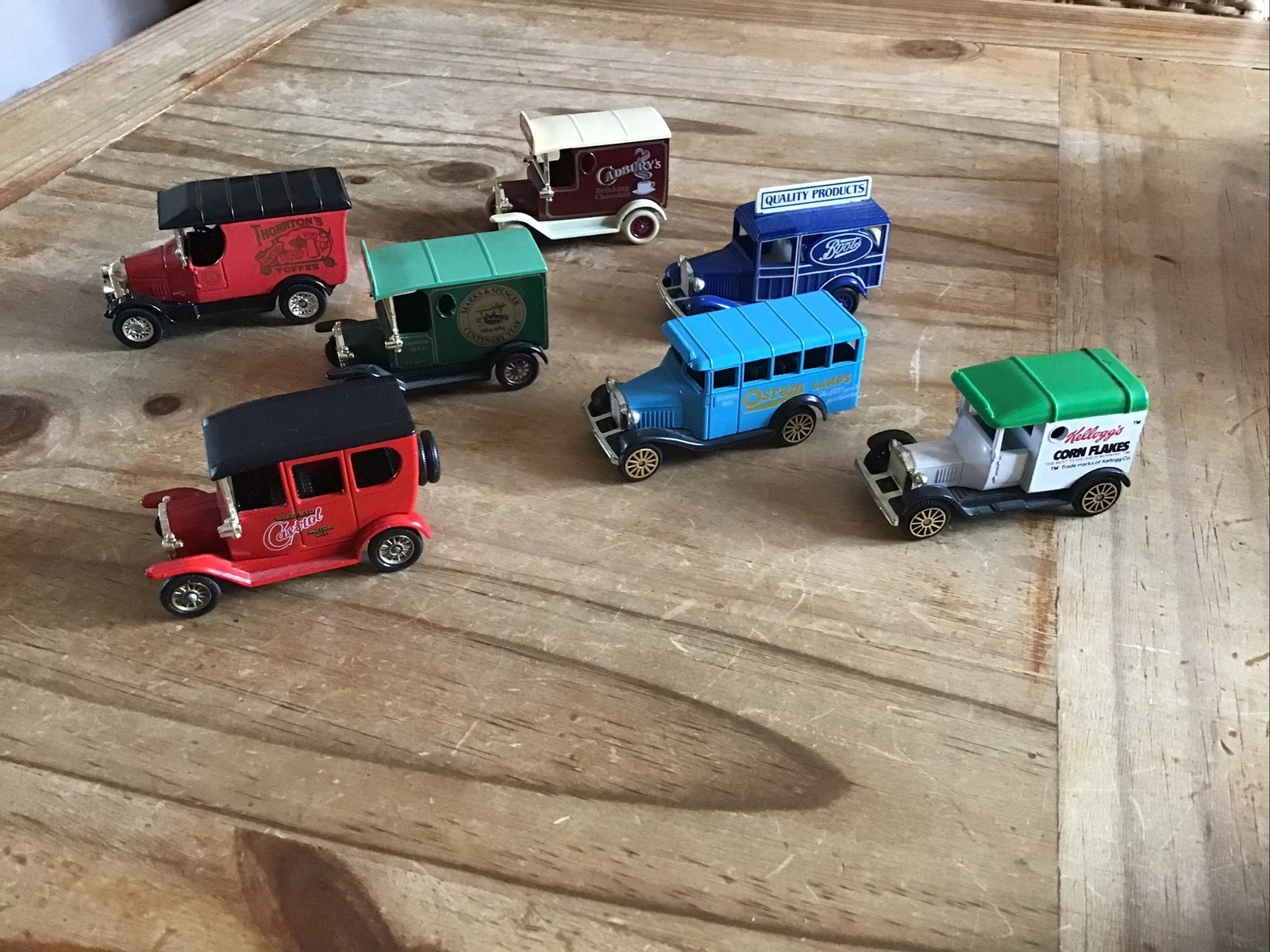 Collezione Di 7 Corgi Lledo Oxford Diecast Vans Gt Britain Auto Giocattolo Vintage