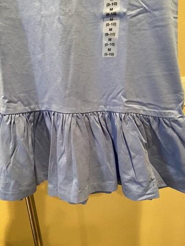NWT Ralph Lauren Girls Blue Bear Ruffle Hem Cotton Dress Sz. M 8-10 - Picture 4 of 4