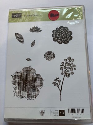 STAMPIN UP raining flowers 1 & 2 STAMP SET flowers, springtime leaves trees