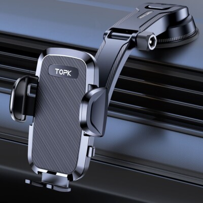 TOPK Phone Holder for Car Dashboard 2024 Upgraded Adjustable Car Phone Mount