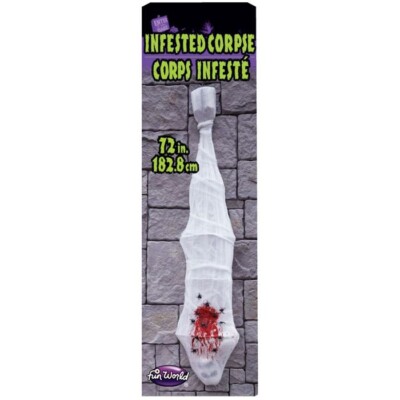 72'' Fun World Hanging Infested Cocoon Corpse Halloween Scary Haunted Prop Decor